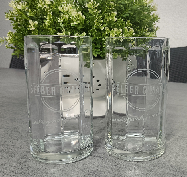 2er Set Selber g´macht Bierkrüge 0,5 Liter