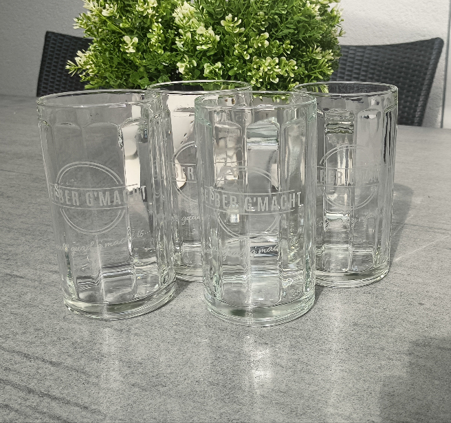 4er Set Selber g´macht Bierkrüge 0,5 Liter
