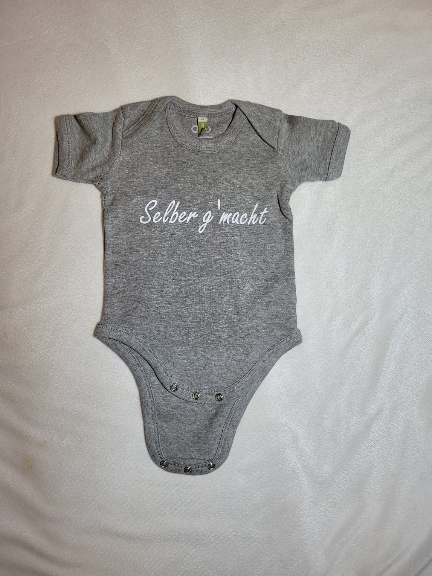 Baby Bio-Kurzarm Body, grau meliert