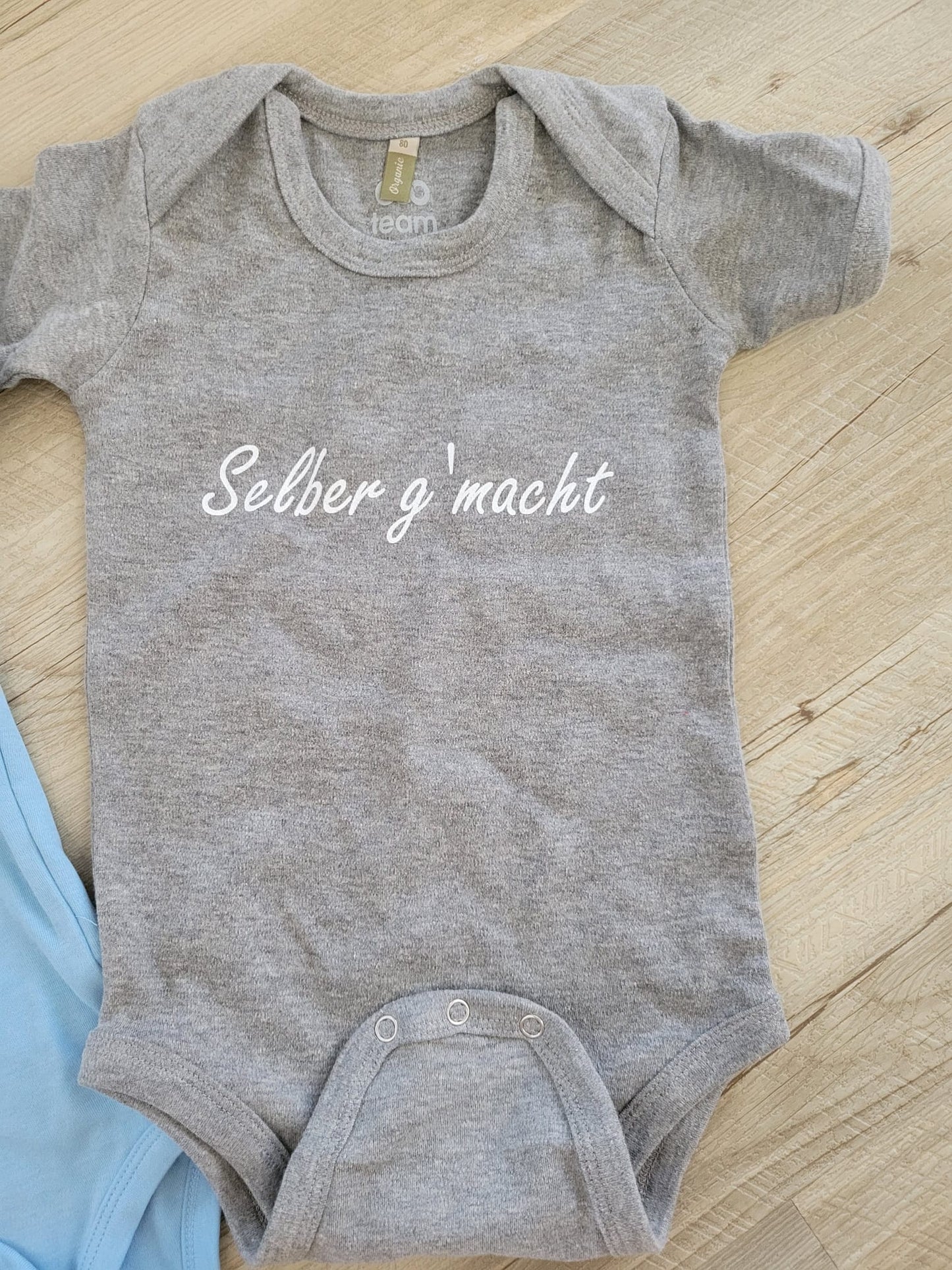 Baby Bio-Kurzarm Body, grau meliert