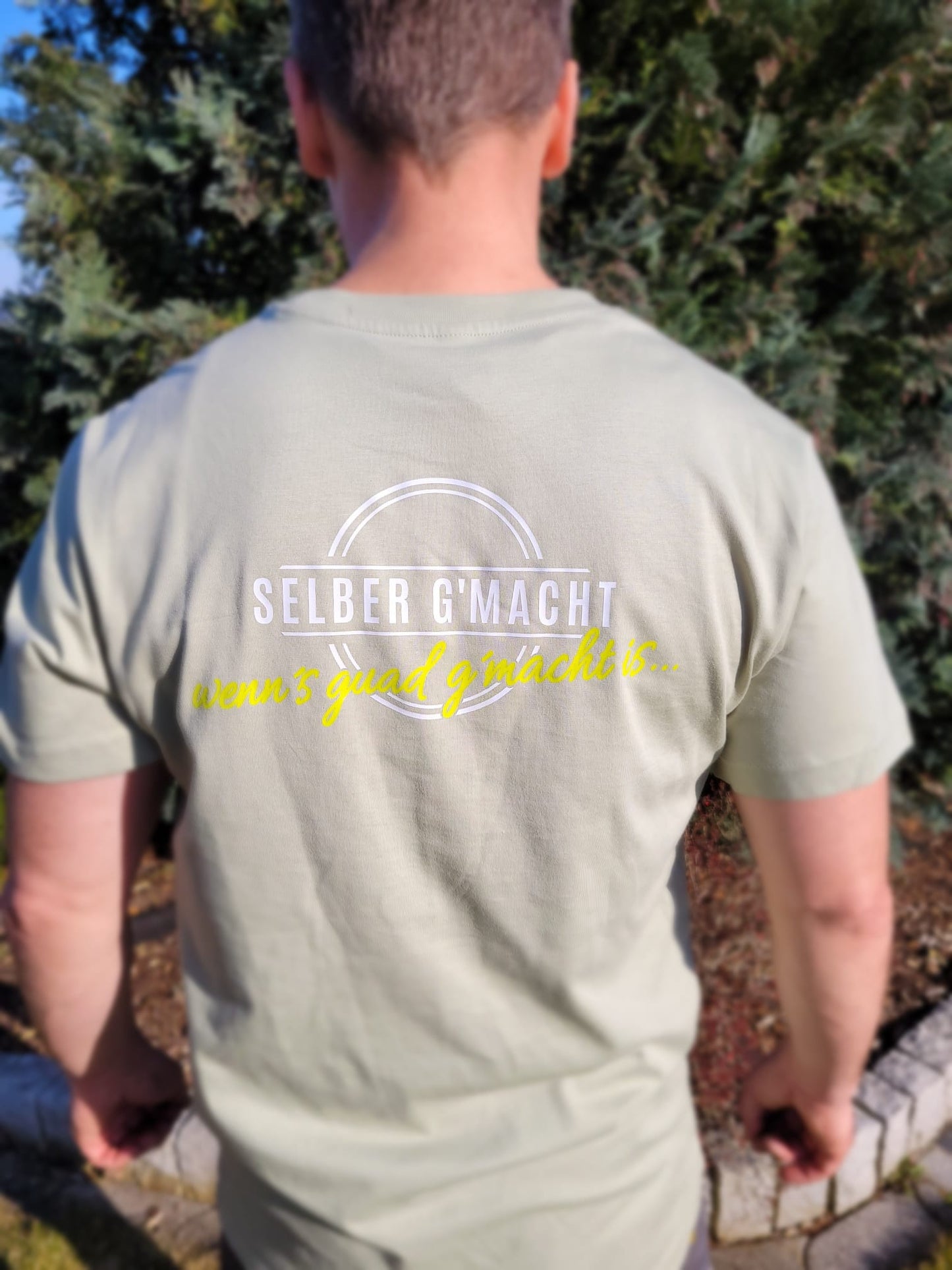 NEUES T-Shirt Farbe. Hell-Mint, mit Logo SELBER G`MACHT  wenn´s guad g´macht is...   Vorbestellung