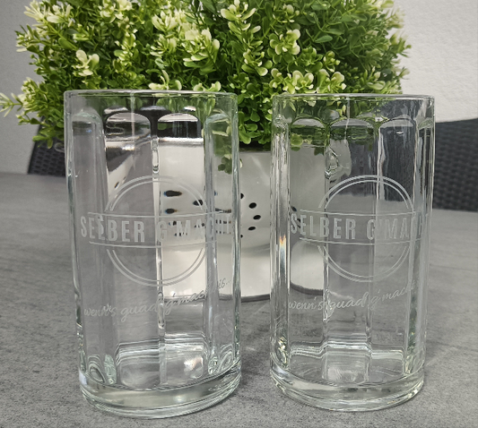 2er Set Selber g´macht Bierkrüge 0,5 Liter