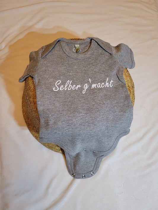 Baby Bio-Kurzarm Body, grau meliert