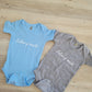 Baby Bio-Kurzarm Body Zweier Set Blau/Grau