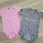 Baby Bio-Kurzarm Body Zweier Set Rosa/Grau