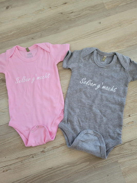 Baby Bio-Kurzarm Body Zweier Set Rosa/Grau