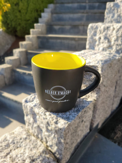 Tassen mit Logo SELBER G`MACHT wenn´s guad g´macht is... Innen Limone 🍈